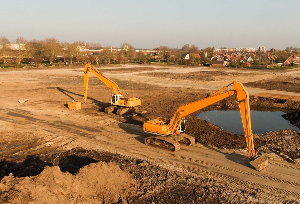 high-angle-shot-two-excavators-building-site