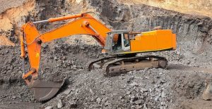 Yellow-Excavator-Digging-Ore-Rich-Rock-Open-Pit-Mine